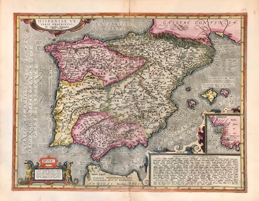 Ortelius Abraham (1528-1598) Hispaniae veteris descriptio 1603 Anversa, Jean Baptiste Vrients 